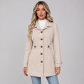 Women Belted Double Breasted Trench Jacket