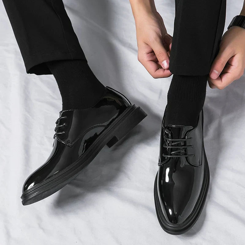 Men's Patent Leather Derby Dress Shoes
