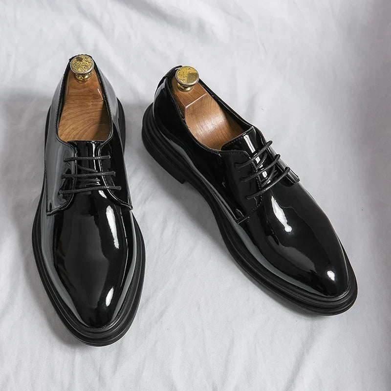 Men's Patent Leather Derby Dress Shoes