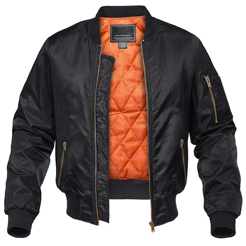 Men's Bomber Jacket With Zip Pockets