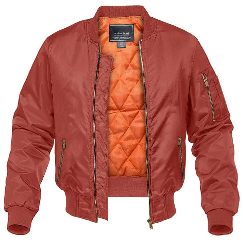 Men's Bomber Jacket With Zip Pockets