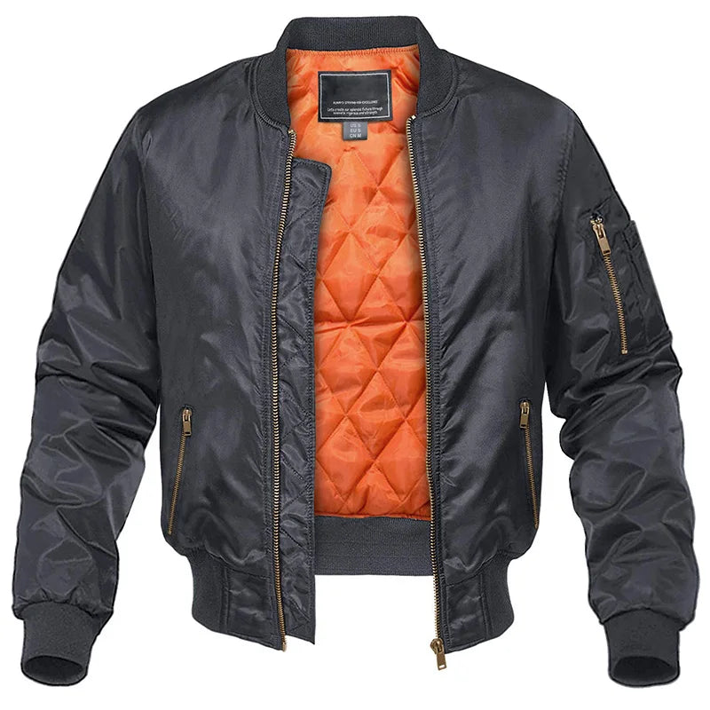 Men's Bomber Jacket With Zip Pockets
