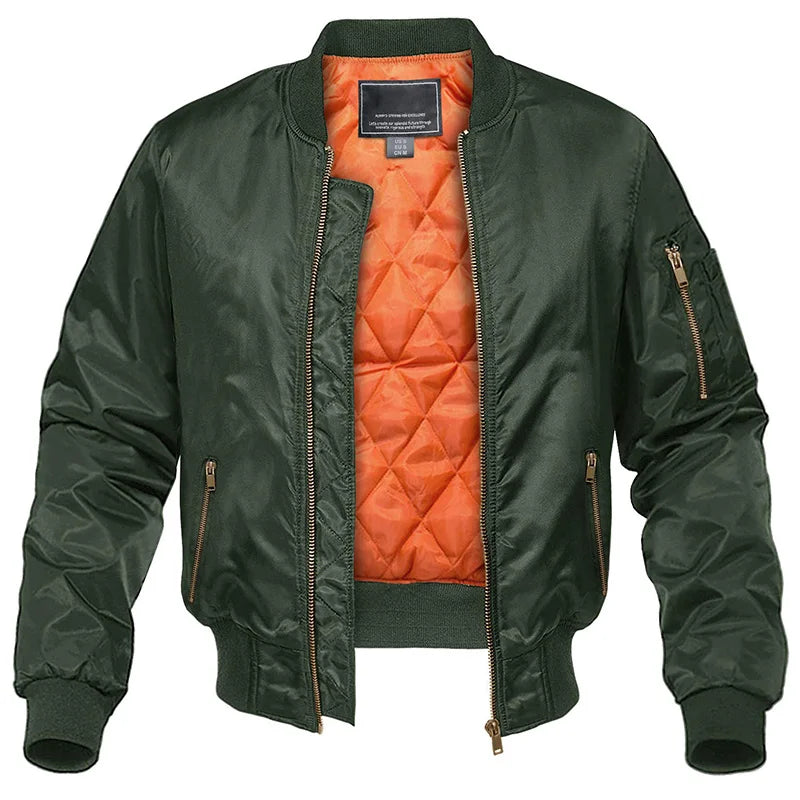 Men's Bomber Jacket With Zip Pockets