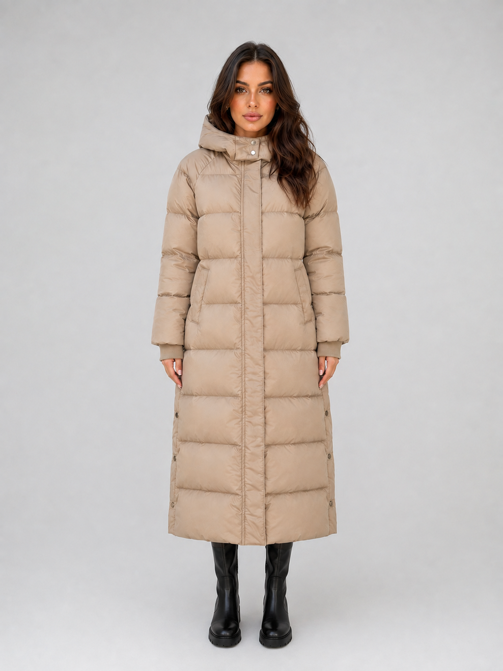 Women Long Hooded Puffer Jacket