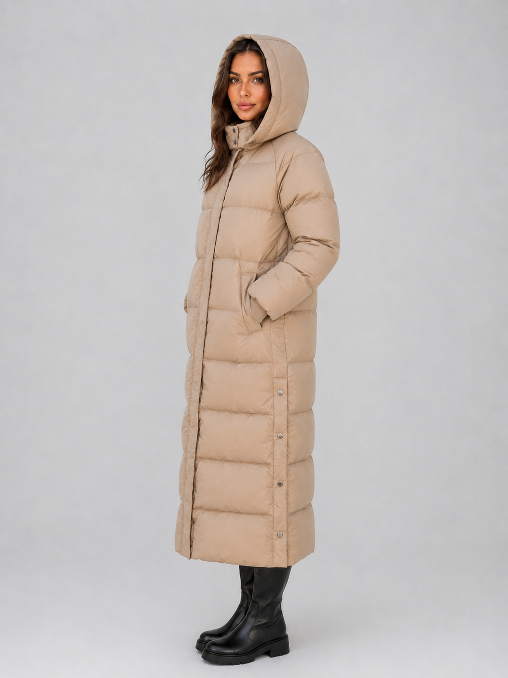 Women Long Hooded Puffer Jacket