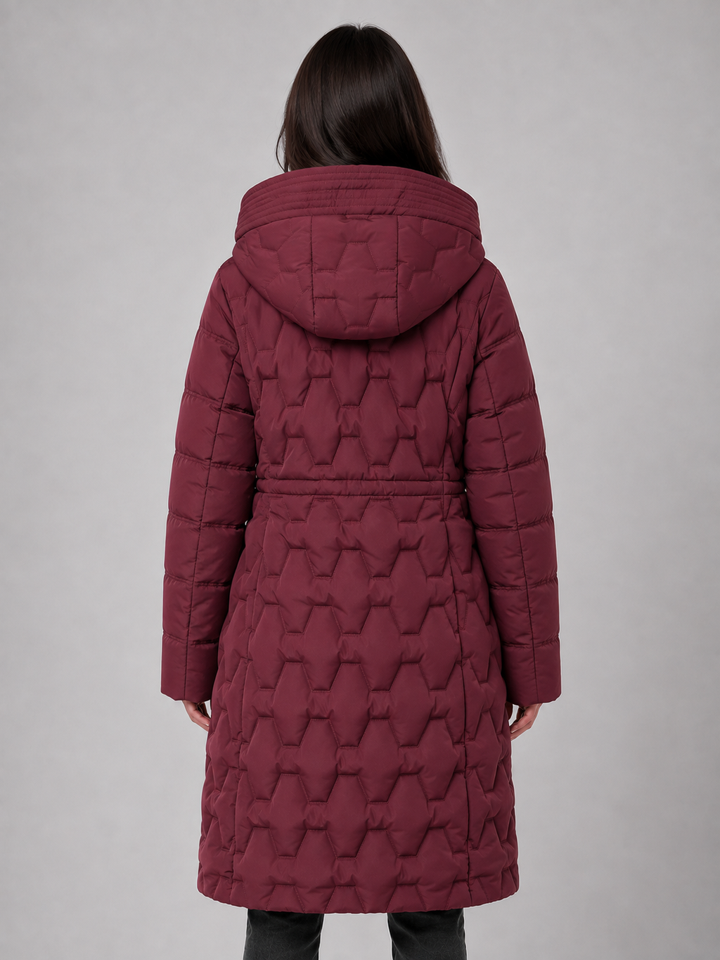 Women Long Hooded Quilted Puffer Coat