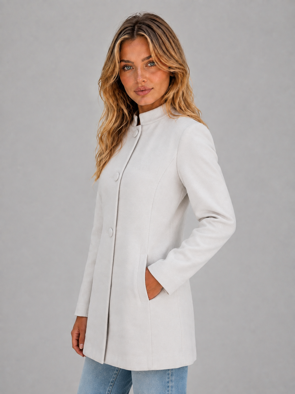 Women Longline Tailored Button Front Jacket